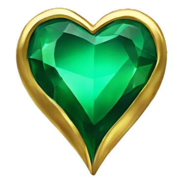 gold emerald glass heart sticker