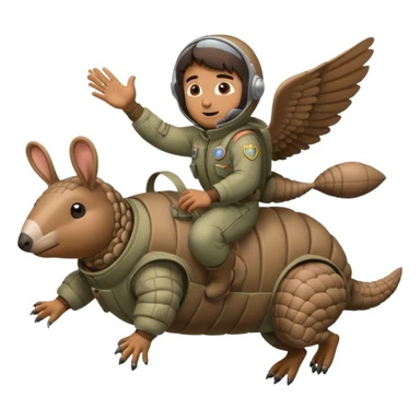 Man flying in the sky of armadillos sticker