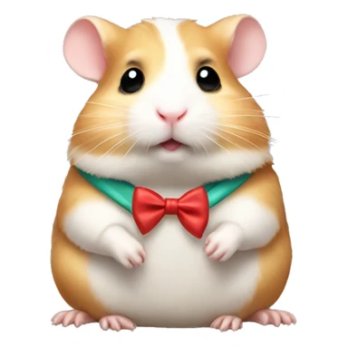 hamster with a bow on his neck sitting sticker