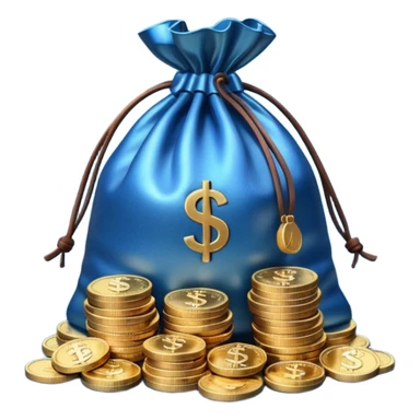 money bag on top of blue coins stack sticker