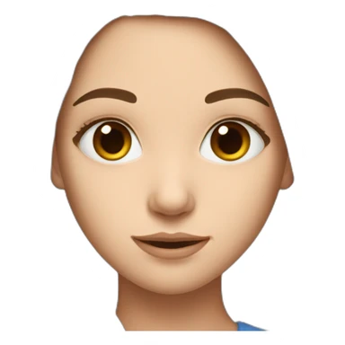 teenage girl with long brown hair and blue eyes sticker