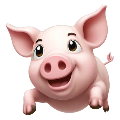 happy ikea pig jumping from left to right sticker