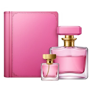 pink bookbook and fragance sticker