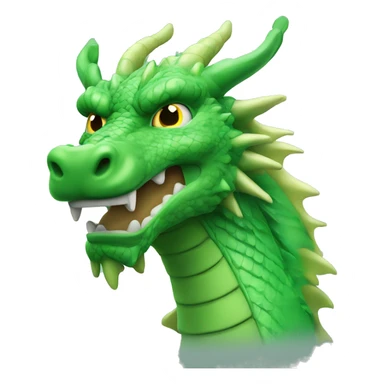 green chinese dragon facing forward eyes partially closed  sticker