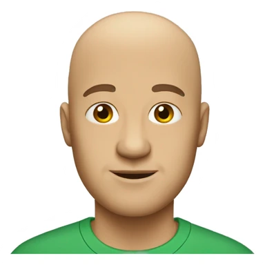 bald man in green shirt sticker