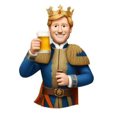 King Willem-Alexander holding a pint of beer sticker