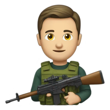 Zelensky with weapon sticker