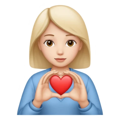 Person holding hand heart  sticker