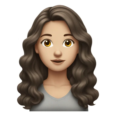 White girl with long dark brown slightly wavy hair  sticker