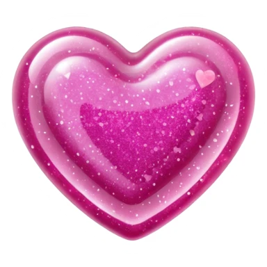 transparent pink gummy heart glitters pink sticker
