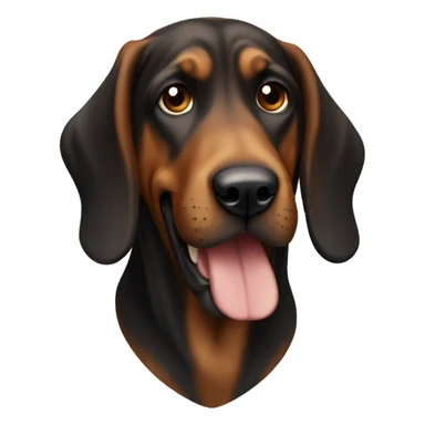 smiling black and brown bloodhound  sticker