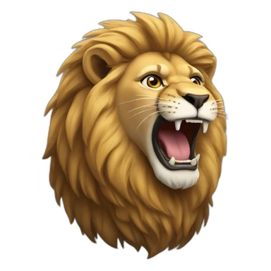 A lion sitting roaring sticker