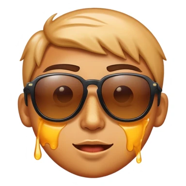 face with sunglasses, sweating, feeling hot sticker