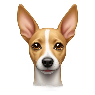 Tan rat terrier mix with crazy ears and a thick neck sticker