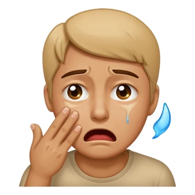 Embarrassed person crying throwing up sticker