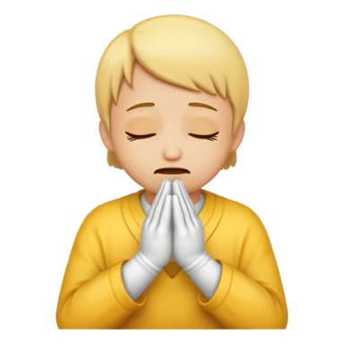 create a emoji of crying with hand in prayer sticker