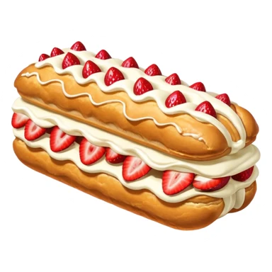Strawberry and cream eclair  sticker