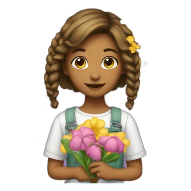 girl with flover sticker