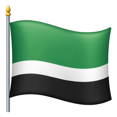 Белый, зеленый, черный флаг триколор, сверху белый, середина зеленая, низ черный. Без доп элементов sticker