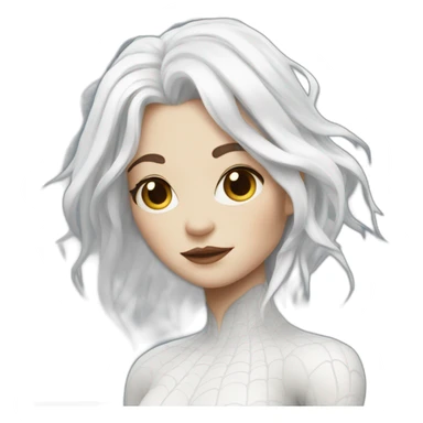 white spider girl with white hair sticker