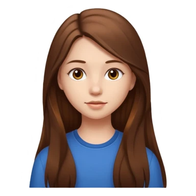 Girl with long brown hair who looks real  sticker