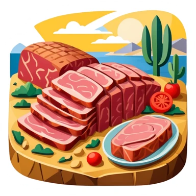 picasso abstract art SPAM MEAT Landscape  sticker