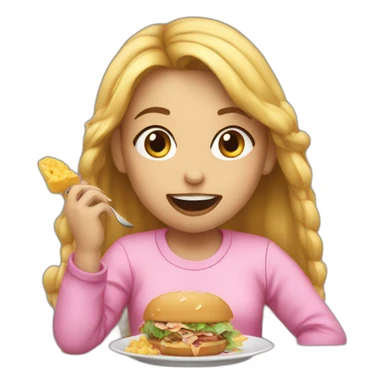 Girl eating a lot sticker