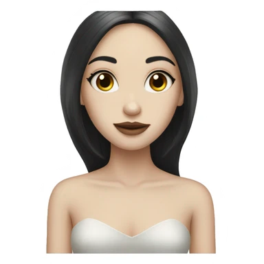 pale girl with long black hair luxury sticker
