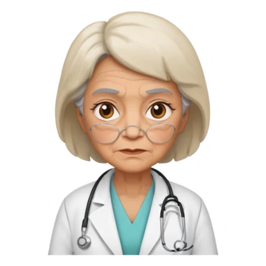 old grumpy woman doctor sticker