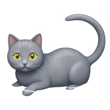 Create an emoji of a grey Chartreux cat swimming in water. sticker