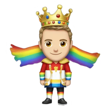 Jonathan Toews as a rainbow king with a royal robe on sticker