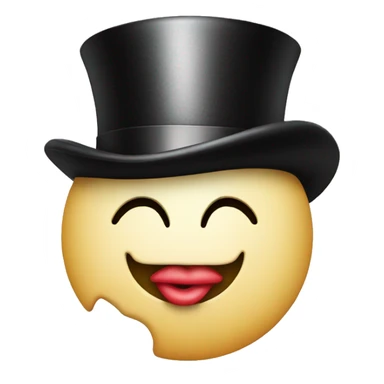 kiss face with top hat sticker
