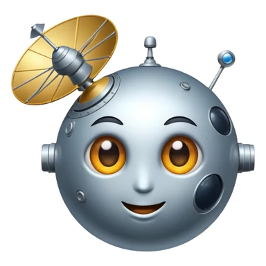 Satellite with eyes winking sticker
