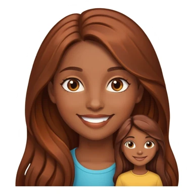 Chica morena de pelo largo cobrizo chocolate de ojos cafés claros y sonrisa linda  sticker