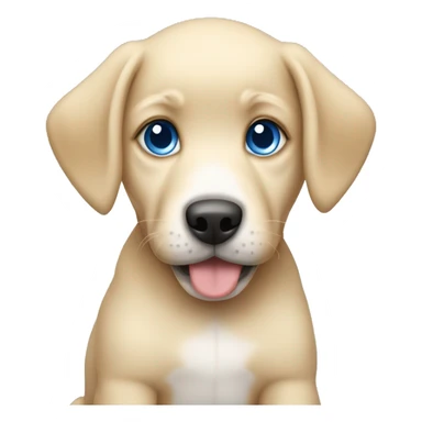 Blonde puppy with blue eyes sticker