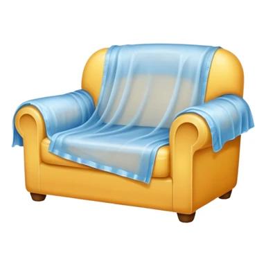 Furniture covered with a plastic drop cloth  sticker