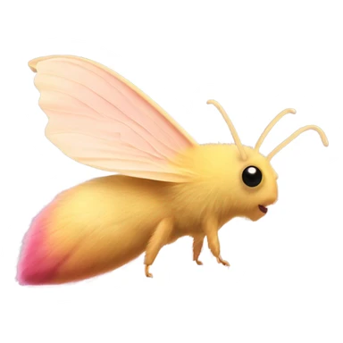 Fluffy Rosy maple moth side profile sticker