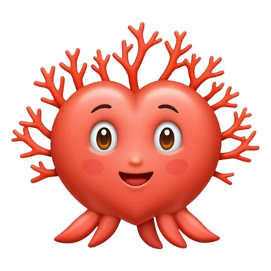 faça um emoji de coração na cor coral  sticker