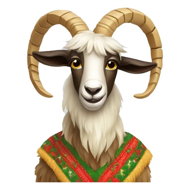 A straw goat ukrainian Christmas  sticker