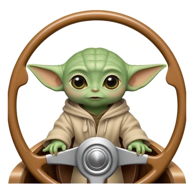 baby yoda behind the wheel of a yacht sticker
