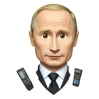 putin with gadgets  sticker