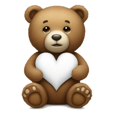Teddy bear with a white heart sticker