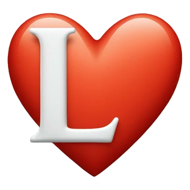 Red heart with the letter L in it  sticker