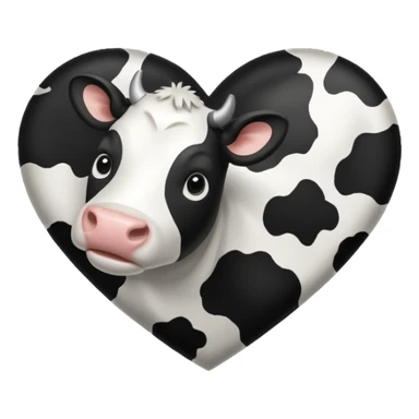 Cow print heart  sticker