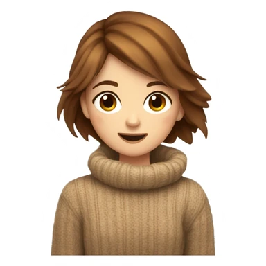 Brown haired girl during fall  sticker