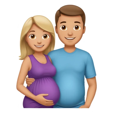 Pregnant man with wife sticker
