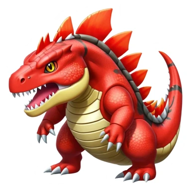 Shiny Exotic Colorful Groudon-Aurorus-Fakémon-hybrid-creature (full body)  sticker