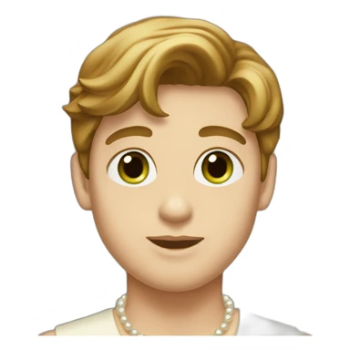 Posh-boy-with-pearl-necklace-and-green-eyes-and-brown-hair sticker