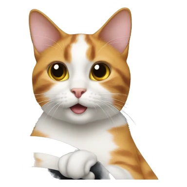 calico cat driving a car sticker