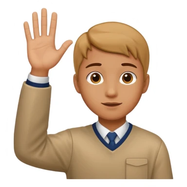 student asking a question sticker